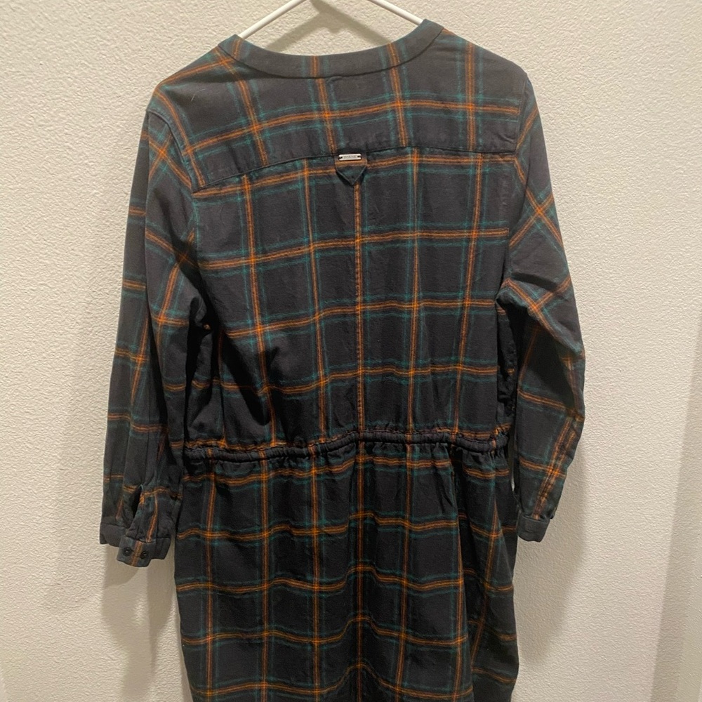 Plaid Prana Long-Sleeve Shirtdress - Picture 2 of 5